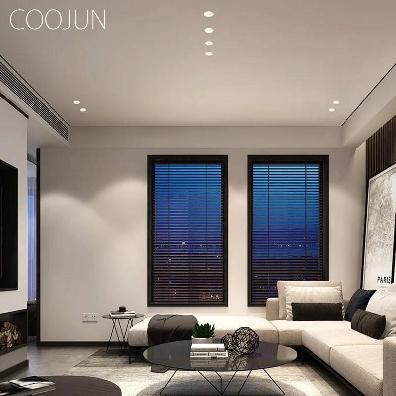COOJUN LED sınırsız Downlight 5W gömülü tavan lamba çerçevesi dikişsiz CREE COB CRI Ra 93 duvar yıkama Mini spot kapalı lambası