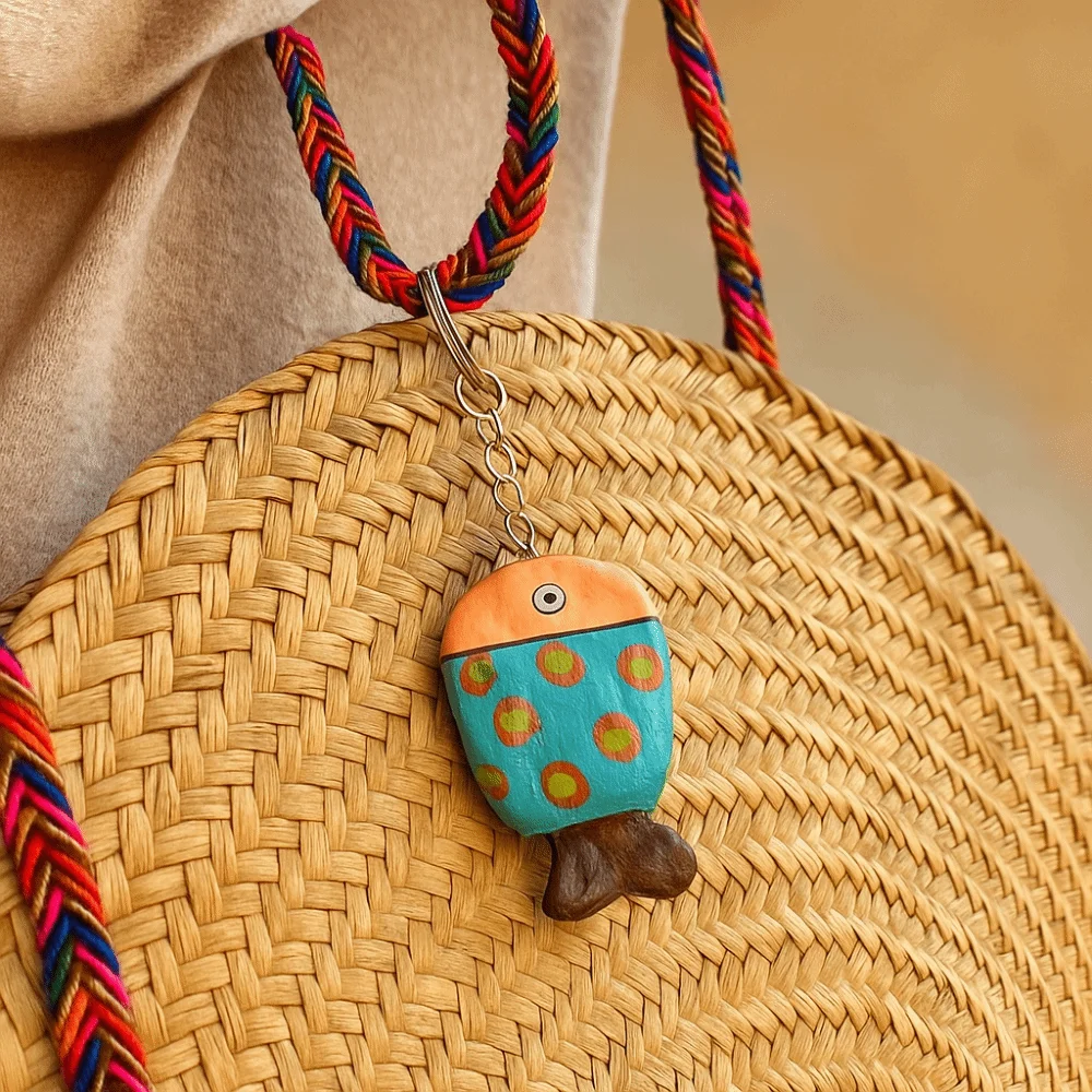 

Lovely Multi-color Small Fish Pendant Key Chain Cartoon Car Key Ring Cute DIY Necklace Backpack Charms Women