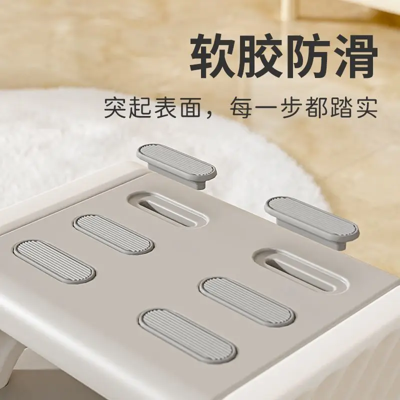 Thickened Non‑Slip Height Up Foldable Step Stool Stable Foot Pedal for Bathroom Sink Washing Face Toilet Restroom Use Ottomans