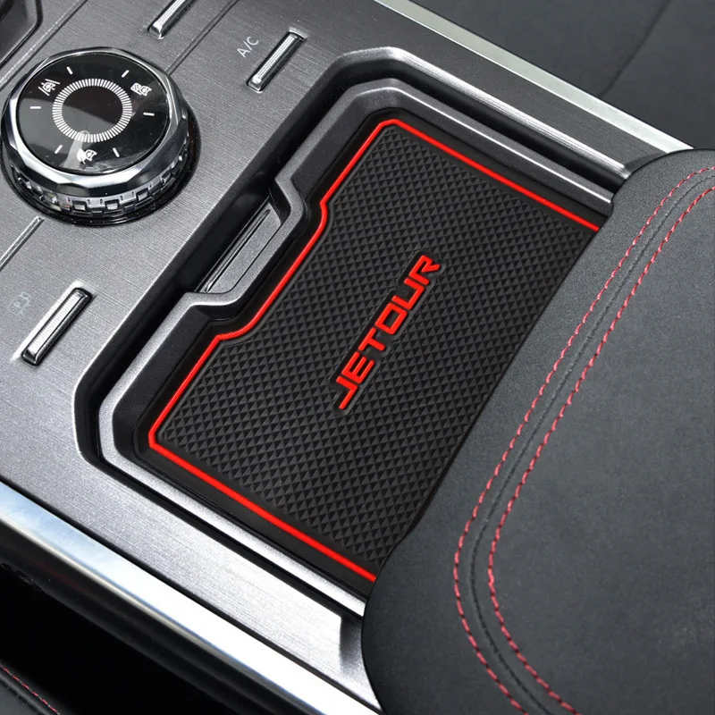 Door Slot Mat Cup Holder Armrest Storage Non Slip Pad for Chery Jetour Traveller Car Interior Dustproof Protector Silicone Mat