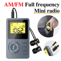 5 in 1 Mini Pocket Radio Receiver Portable Radios AM FM Full Frequency Rechargeble Sleep Time Earphone For Walkman Go Hiking