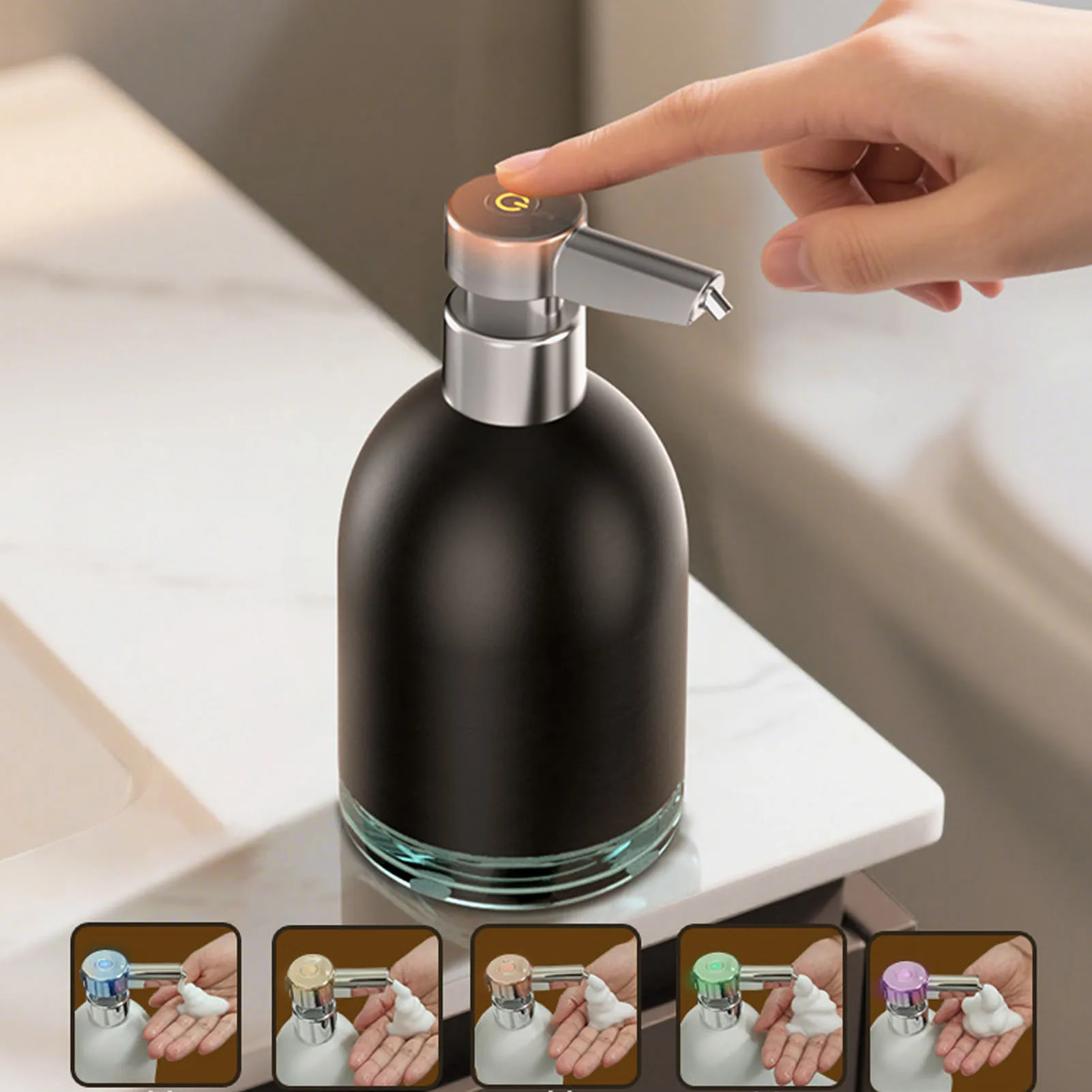 

320ml Automatic Foaming Soap Dispenser Touchless Modern Smart Foam Hand Soap Dispenser for Bathroom Kitchen