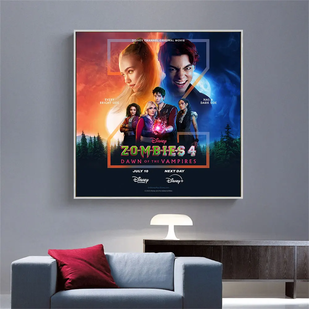 

MINISO Disney ZOMBIES 4: DAWN OF THE VAMPIRES 2025 Movie Poster Wall Art Disney Movie Art Canvas Print Home Decor Bedroom