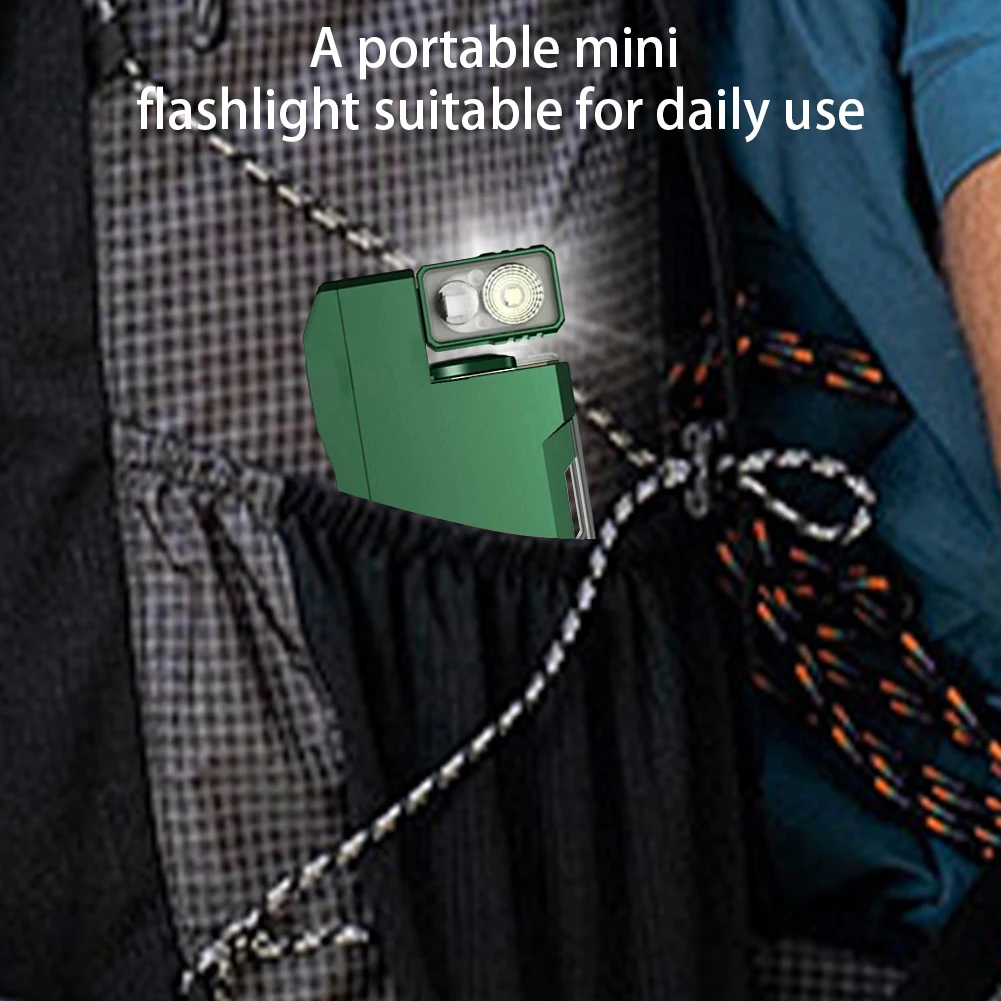 Torcia a LED Torcia compatta Mini torcia ricaricabile Modalità multiple Torcia rotante a 180 gradi per interruzioni di corrente