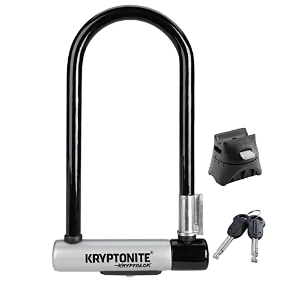 

Kryptolok Standard Bike U-Lock, Heavy Duty Anti-Theft Bicycle U Lock, 12.7mm Shackle with Mounting Bracket and Keys, High Secur
