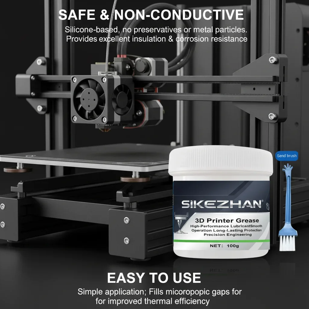 2-in-1 3D Printer Lubricant&Thermal Grease,High Performance Silicone Paste for Lead Screw,Rail, Anti-Rust for Bambu Lab,Creality