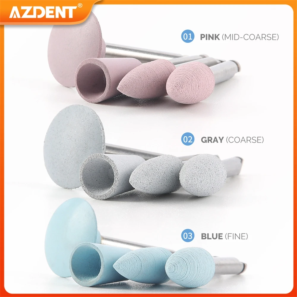 Dental Composite Polishing Kit AZDENT Polisher RA 2.35mm for Low Speed Hanpiece Porcelain Teeth Nail Polishing Silicone Grinding