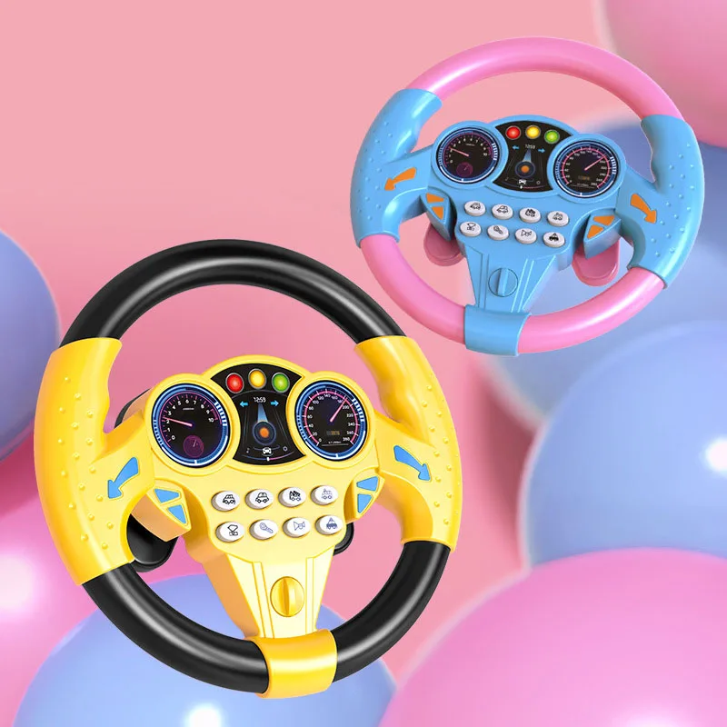 

Eletric Simulation Steering Wheel Toy with Light Sound Baby Kids Musical Educational Copilot Stroller Steering Wheel Vocal Toys