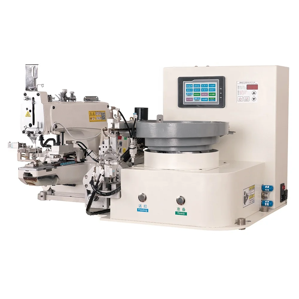 BY-1377 Industrial Programmable Button Attaching Sewing Machine, Lock Stitch High-Speed Motor for Apparel