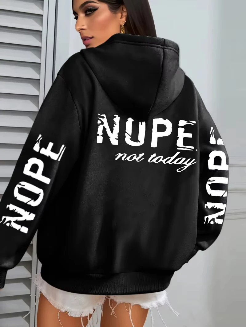 Women Letter Print Fleece Hoodie, Loose All-match Pullover With Pocket, Autumn Multi-color Casual Streetwear Sweatshirt