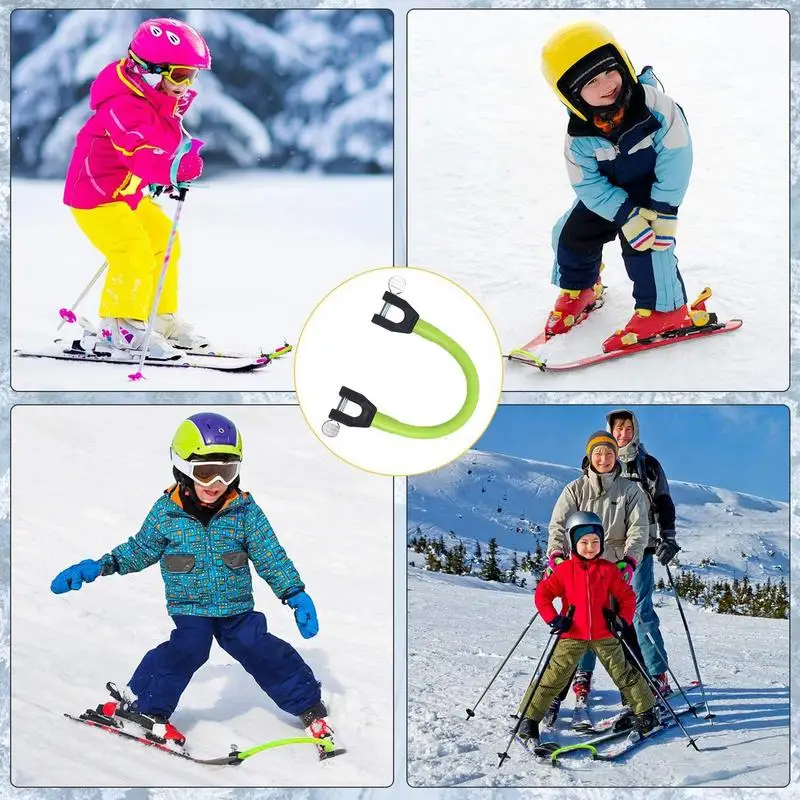 Ski Tip Connector Portable Ski Aid Cushioned Fastener Tape Strap Ski Practice Aid Easy Snow Ski Training Tools for Beginners