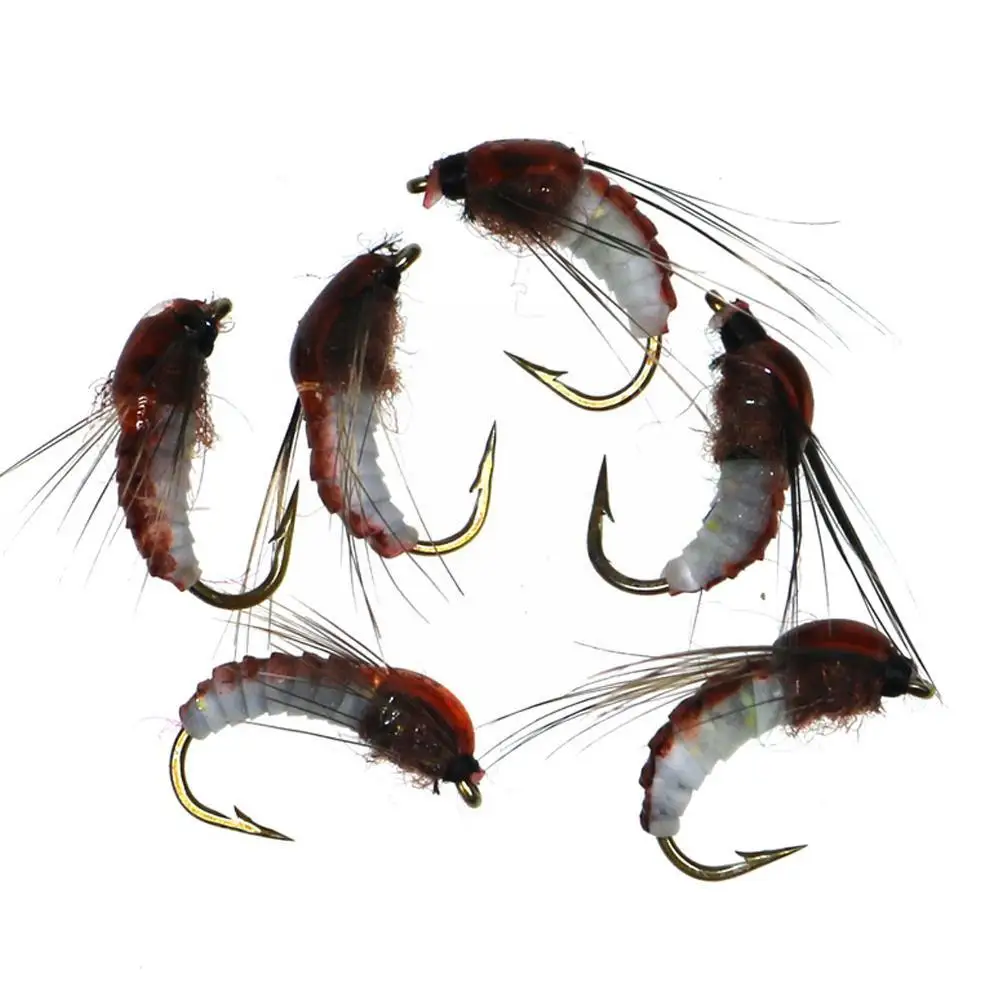 Realistic Nymph Scud Fly For Trout Fishing Artificial Insect Bait Lure Scud Worm Fishing Lure To Catch Salmon Trout Free Sh F8K9