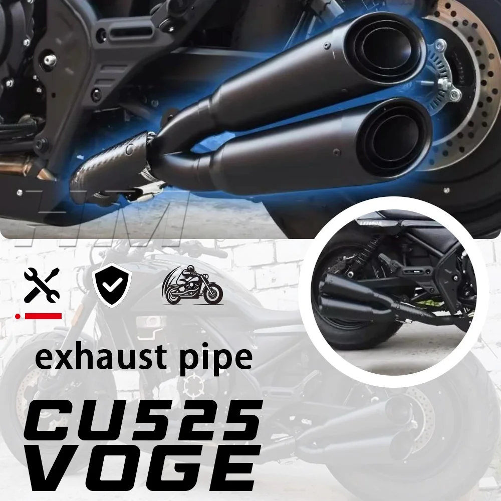 Modified black angled exhaust pipe for VOGE CU525 525CU cu525