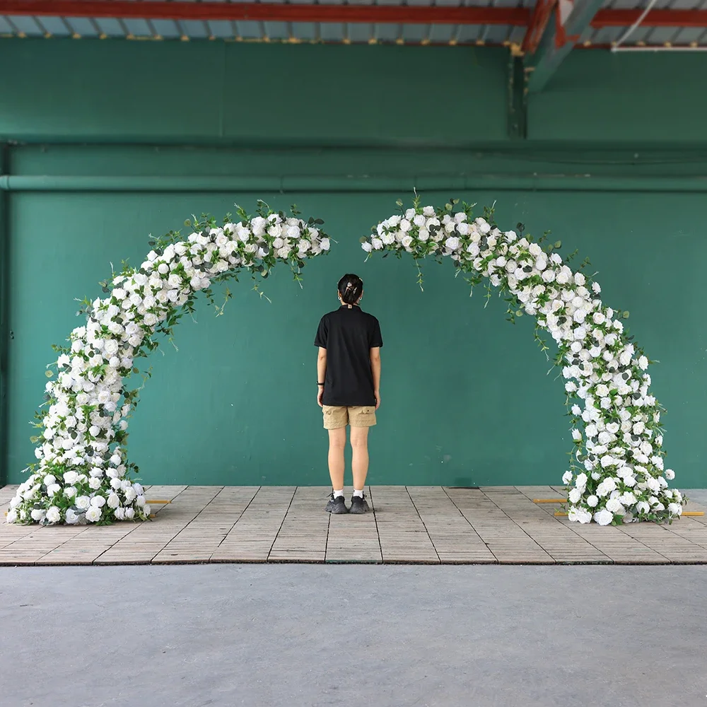 Wedding Backdrop Decoration Iron Arch Big Arch Stand, Custom Metal Shelf, Party Event Decor, White Black Gold Frame, 2Pcs Set