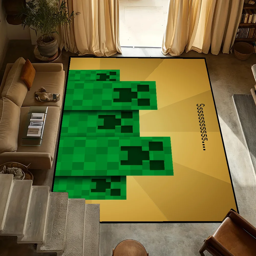 NONE kleiner Teppich, rutschfest, Pixel, Küche, Schlafzimmer, handgefertigt, Fanart M-MCs-S, getufteter Teppich, quadratisches Spiel, Wohnzimmer, Eingang, Dekoration 5