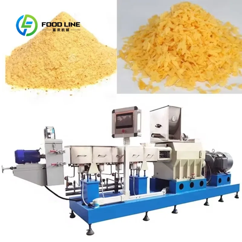 Customized Stainless Steel Twin Screw Extruder Production Line For Automatic Panko Bread Crumb Food Manufacturing Plant