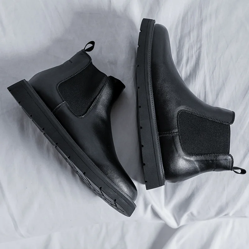 

Мужские повседневные ботинки «Челси» большого размера, осенне-зимняя обувь из натуральной кожи, деловое офисное платье, ковбойские ботинки на платформе, ботильоны до щиколотки