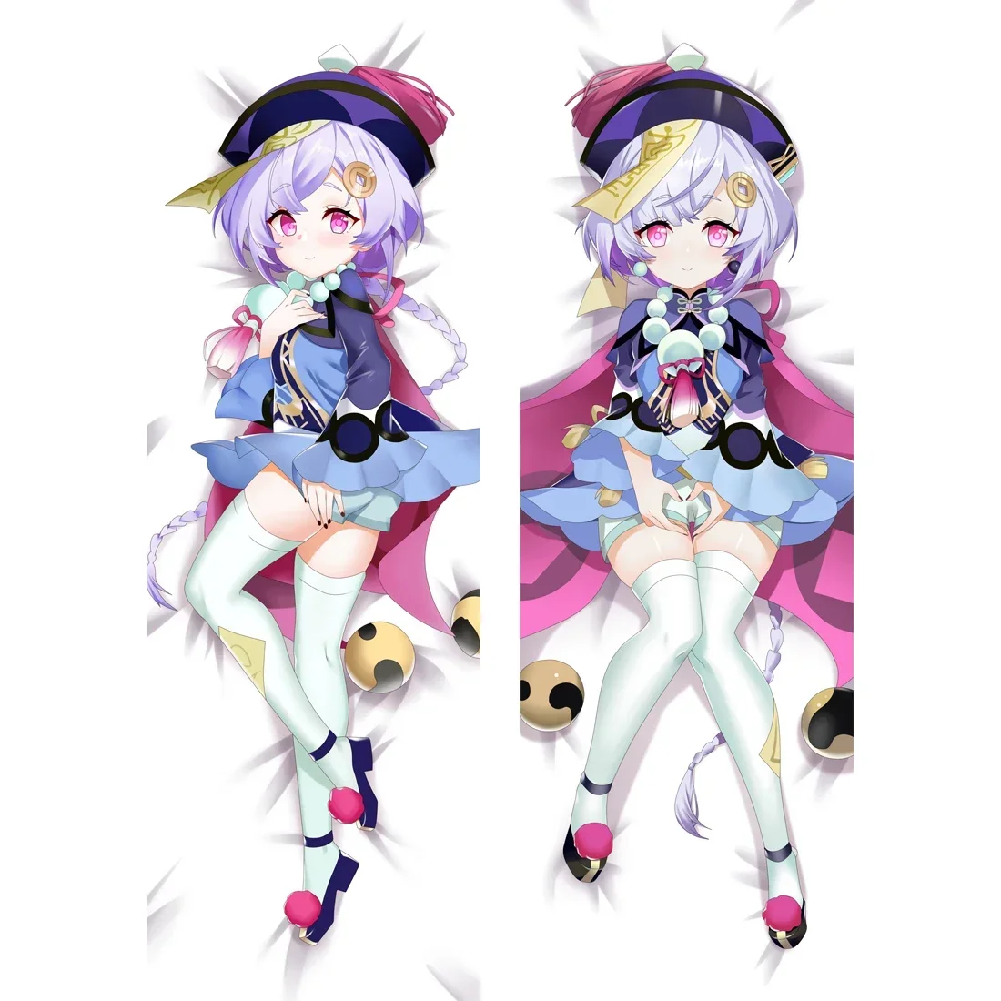 

2WAY Game Genshin Impact Qiqi Pillow Case Cushion Otaku Peachskin Hugging Body Pillow Case Dakimakura Qi Qi Cosplay Pillowcase