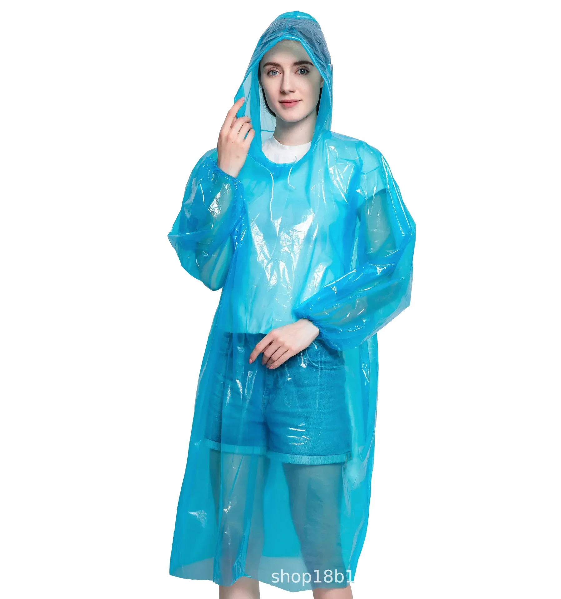 PE Portable Disposable Thickened Poncho Travel Outdoor Emergency Adult One-piece Raincoat  Rain Coat  Kids Raincoat