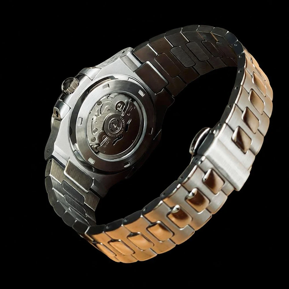 Reloj NH35 para hombre, esfera con logotipo personalizado, reloj mecánico de acero inoxidable para hombre, reloj resistente al agua compatible con reloj con movimiento NH35