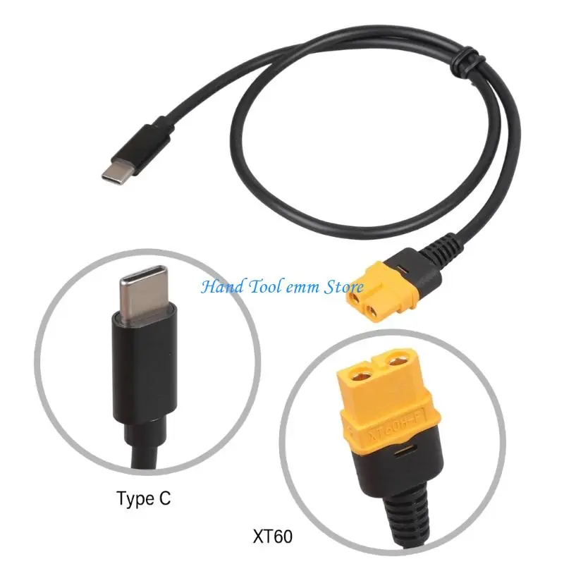 H37F Heavy Duty Type C Male to XT60 Female Power Cable 100W For Solar Applications