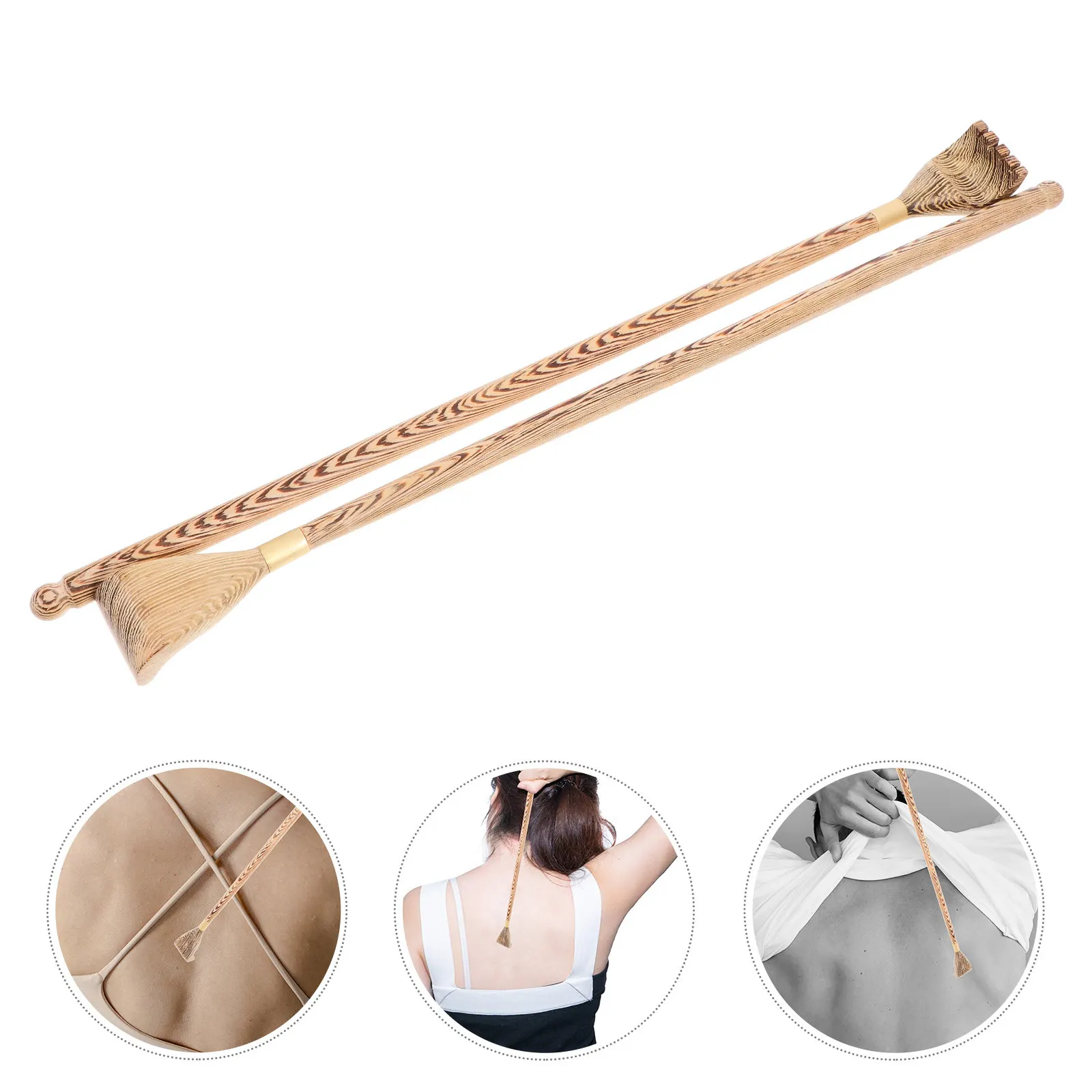 

2 шт. Деревянные чесалки для спины Jichimu, инструмент для снятия зуда, с длинной ручкой, портативная палочка для чесания тела для взрослых, пожилых людей, беременных женщин