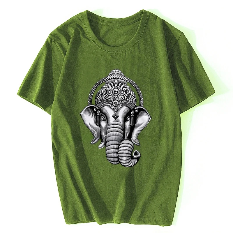 Arrival Ganesh Head Hinduism India Goa Trippy Meditation Yoga Chakra Esoteric Psychedelic Men Cotton T Shirt Hip Hop Tees Tops