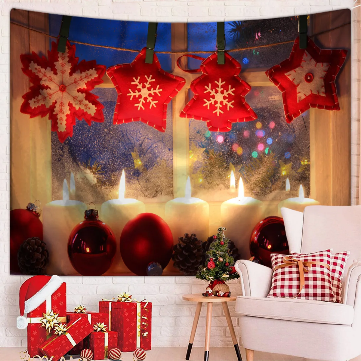 Christmas party decorations digital-printed polyester tapestries living rooms bedrooms macrame wall hanging room decor aesthetic