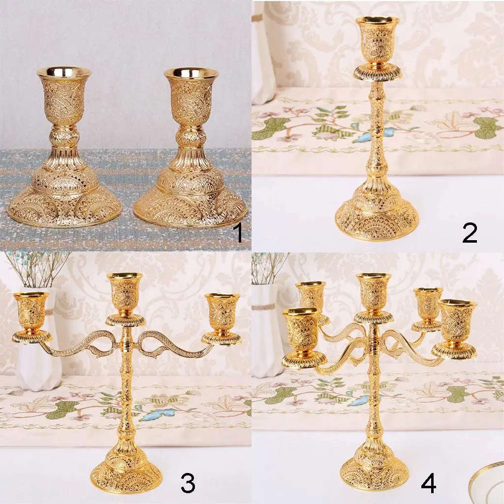 Tall Metal Candelabra Candle Holder Elegant 3 Arm and 5 Arm Centerpiece for Romantic Wedding Table
