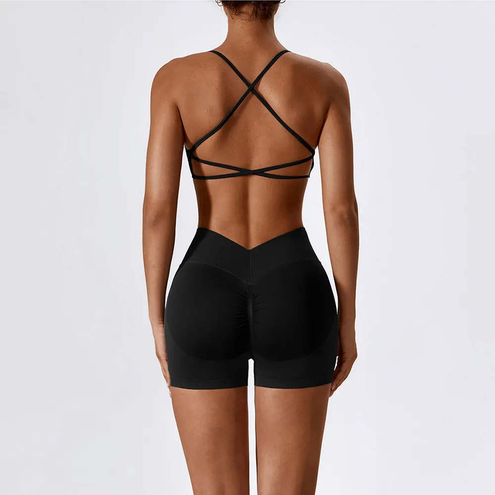 Seamless Yoga Set Gym Suits With Shorts Crop Top Sport Bra Women's Tracksuit Shorts 2PCS Running Workout Outfit Fitness Clothing