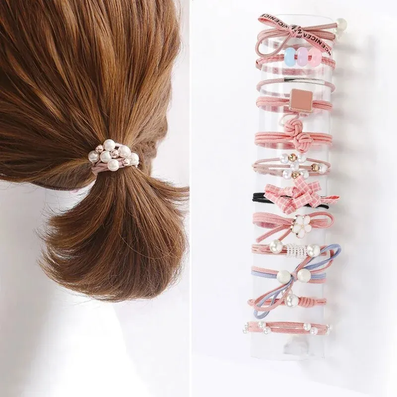 Cute Simple Hair Rope High Elasticity Hair Tie Rubber Bands Fashion Simple Hair Rings Net Red Advanced Feeling Korean Headbands