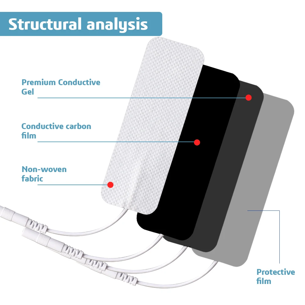 100/50 pz TENS elettrodi pad autoadesivo Gel Patch adesivi EMS per elettrodi fisioterapia massaggiatore stimolatore muscolare nervoso