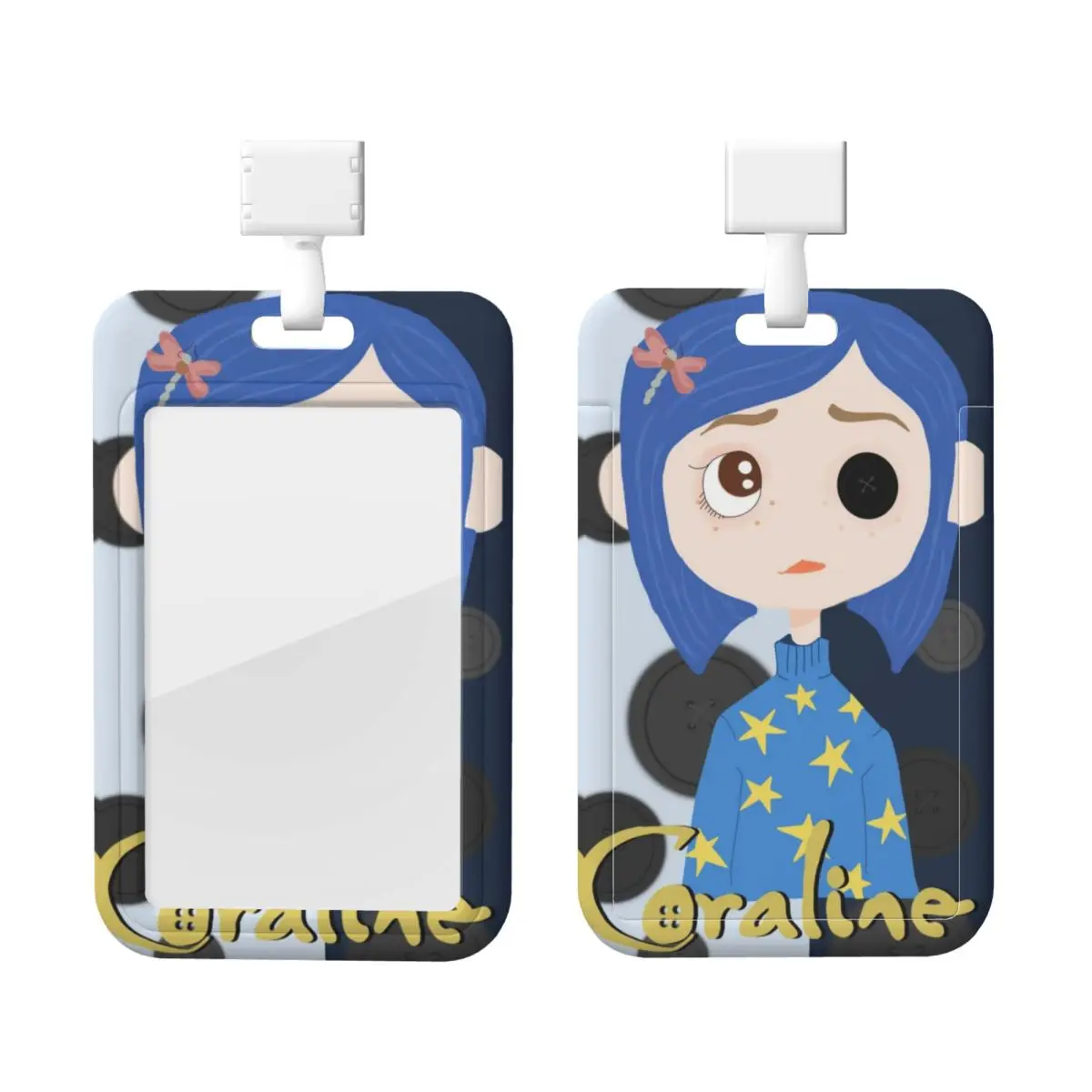 

Custom Coraline Horor Cartoon Card Badge Holder School Card Holder Unisex Halloween Neck Lanyard Credit Card Holders Neck Strap