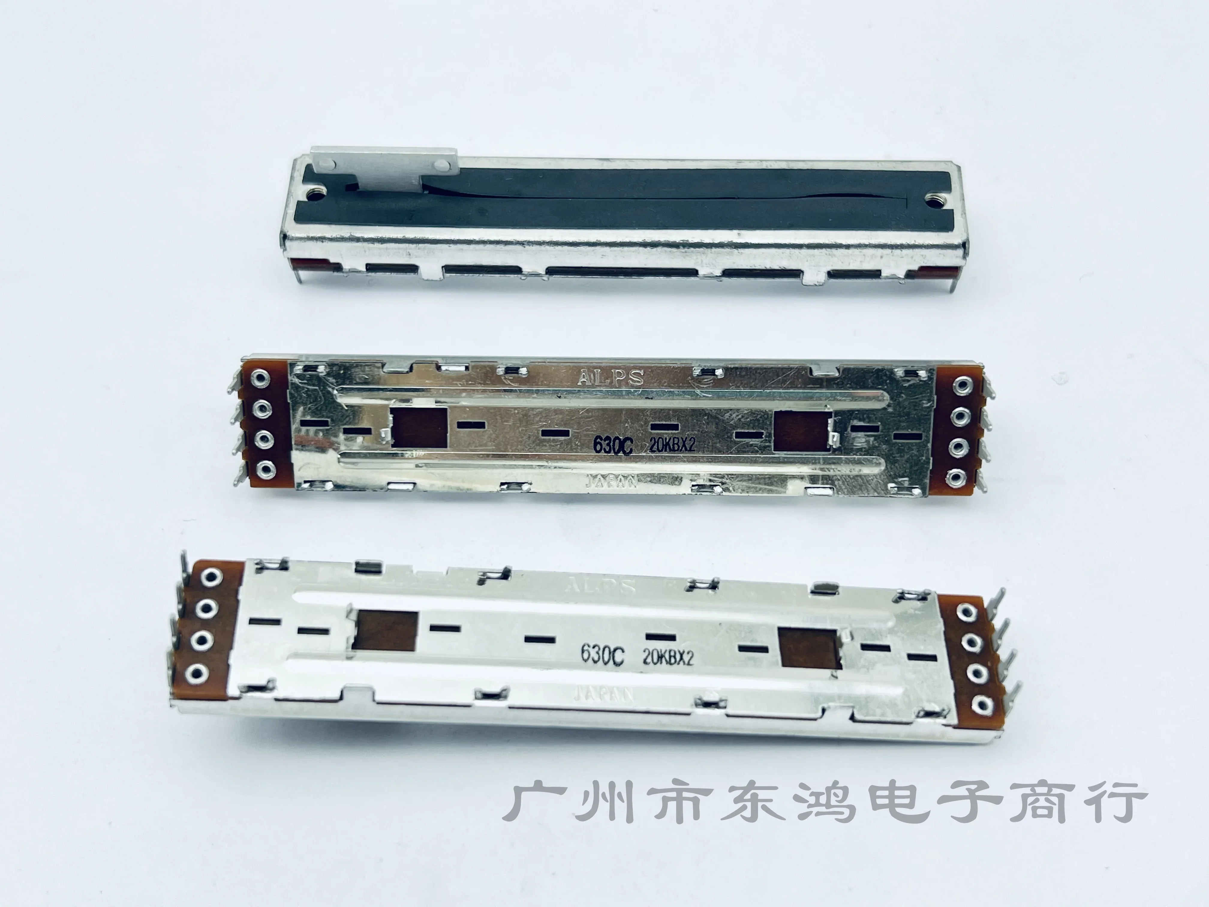 1PCS ALPS 8.8cm mixer slide potentiometer fader single and dual channel 20KBx2 square handle T-handle