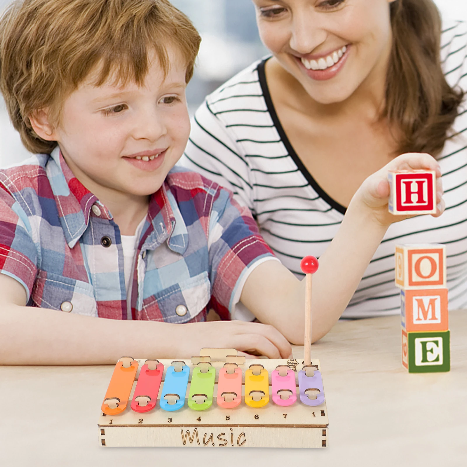 ของเล่นเพลงเครื่องดนตรีประกอบ DIY ระนาดของเล่นเด็กเด็กตลก