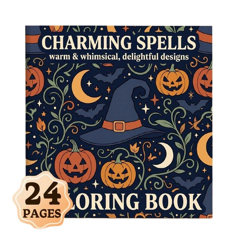 24 Pages Kids Coloring Book DIY Handmade Custom Drawing Activity Book for Children Beginners