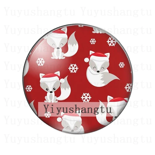 Merry christmas tree snowman penguin art painting 12mm/18mm/20mm/25mm Round photo glass cabochon demo flat back Making findings