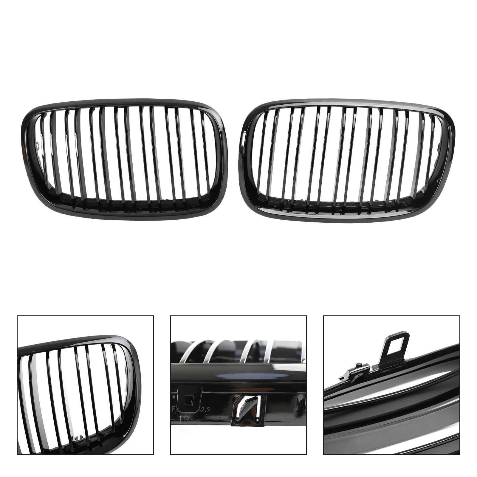 Artudatech Front Bumper Gloss Black Kidney Grille Grill for BMW X5 E70 X6 E71 2007 2008 2009 2010 2011 2012 2013 51137157687