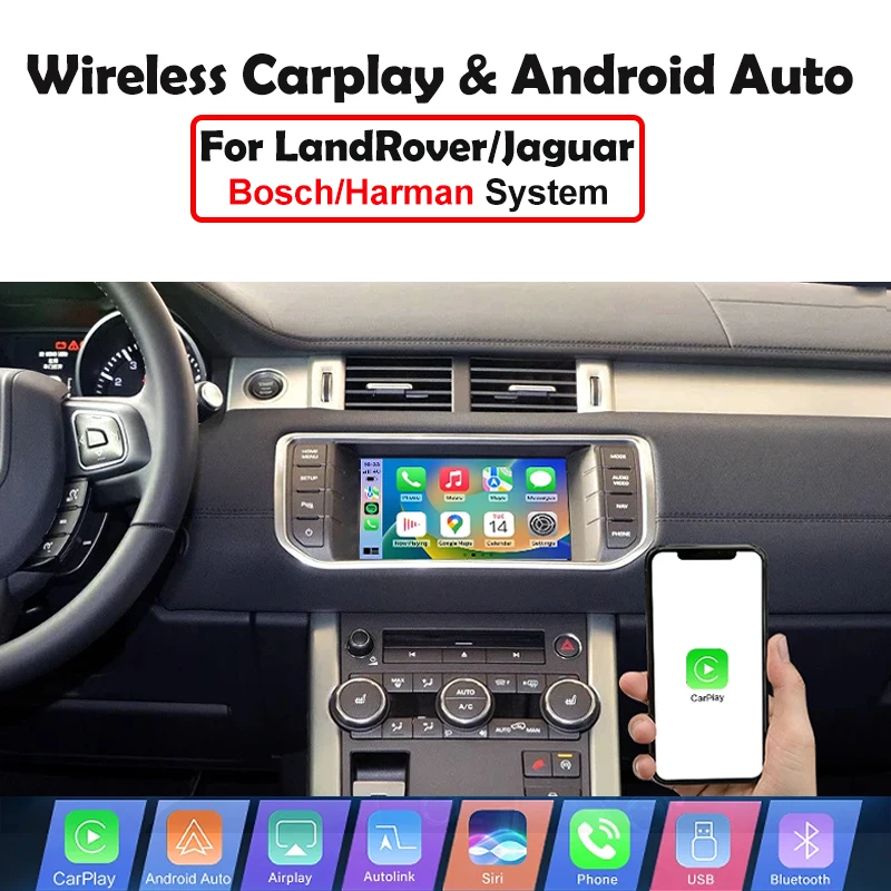

Wireless CarPlay Android Auto interface For Land Rover/Jaguar/Range Rover/Evoque/Discovery Multimedia Mirror Link Bosch Harman