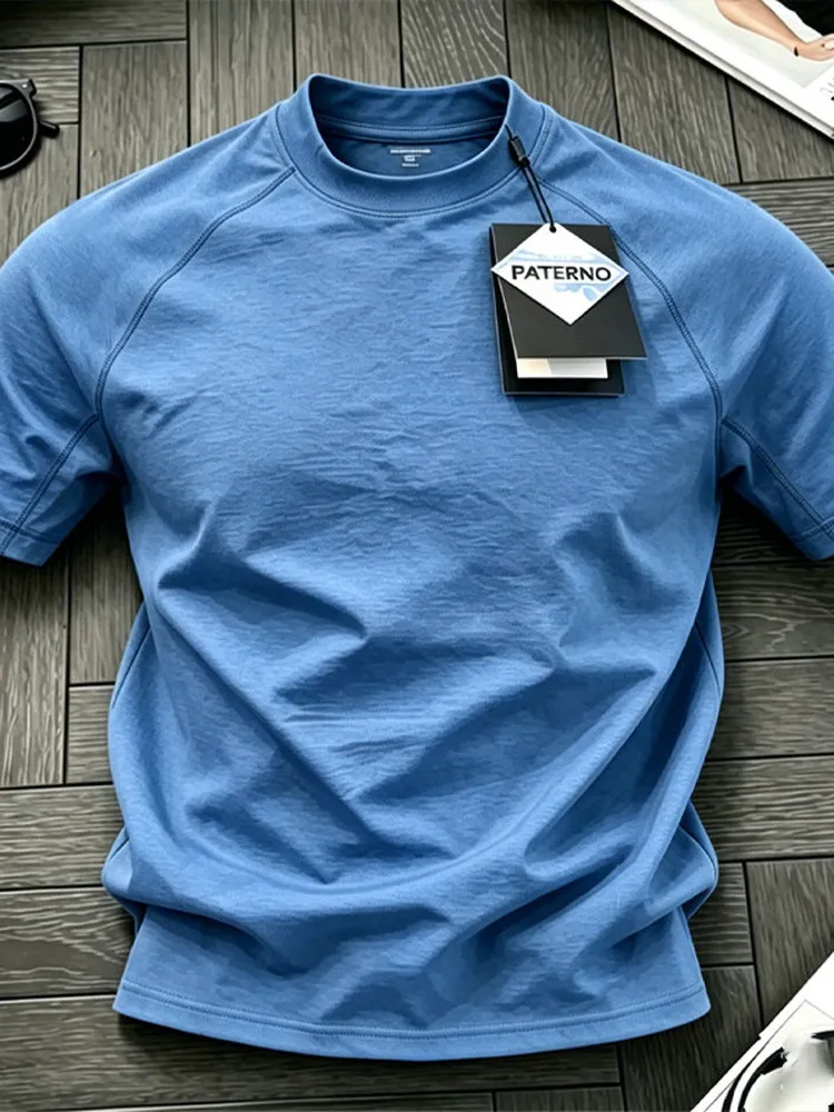 American Style Ice Silk Sports Quick Dry Short Sleeve Men's Summer Lightweight Cool Feeling T-Shirt Outdoor Sweat Absorbent E...