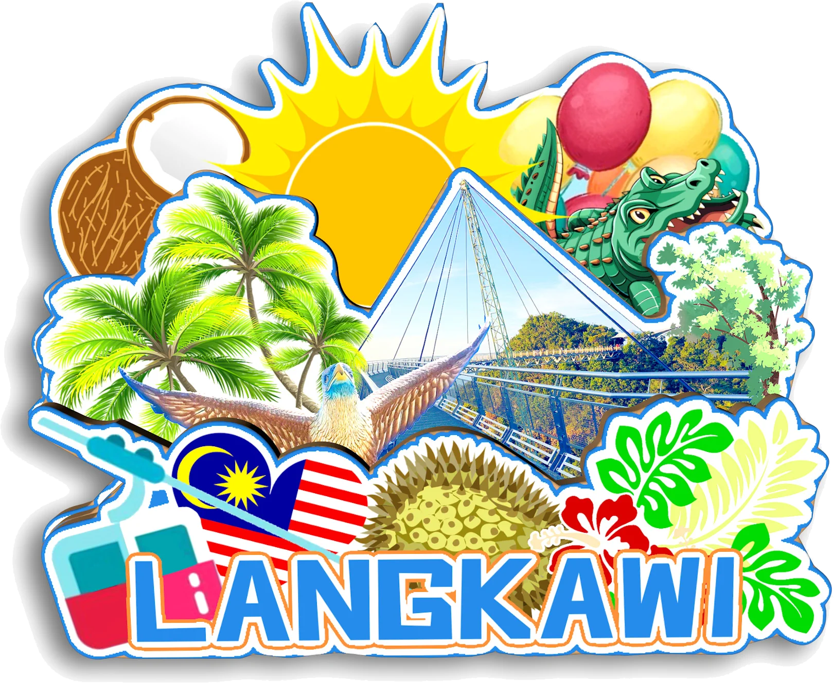 كوالالمبور لانجكاوي سيمبورنا بوتراجايا سانداكان كوانتان ماليزيا مغناطيس الثلاجة هدية تذكارية للسفر #5