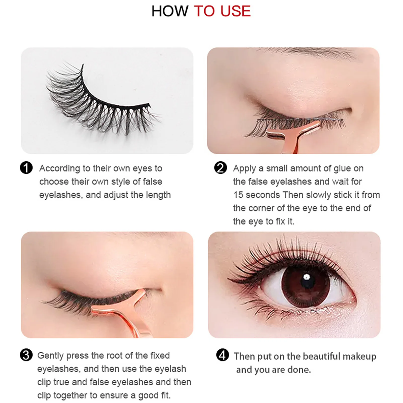 Cosplay Volume False Eyelashes Pack Soft Reusable Faux Volume Fake Eyelashes for Evening Party Makeup