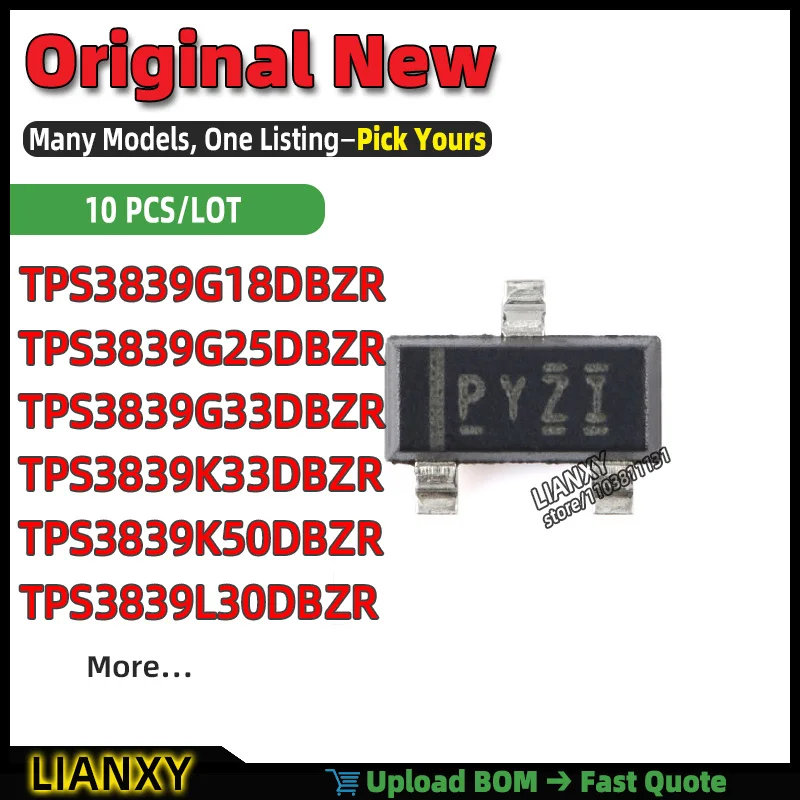 TPS3839L30DBZR TPS3839K33DBZR TPS3839G18DBZR TPS3839G33DBZR TPS3839K50DBZR TPS3839G25DBZR SOT23-3 TVS DIODE New Original