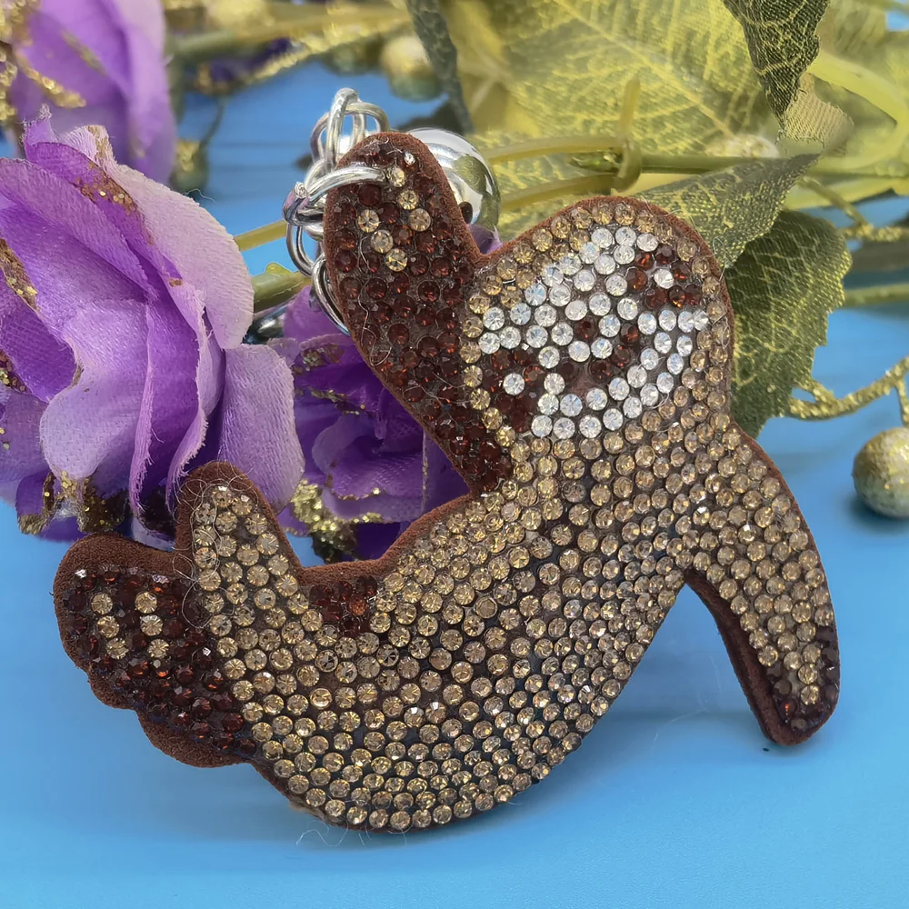 Creative Cartoon Sloth with Full Crystal Rhinestone Keyrings Key Chains Rings Holder Purse Bag For Car Lovely Keychains