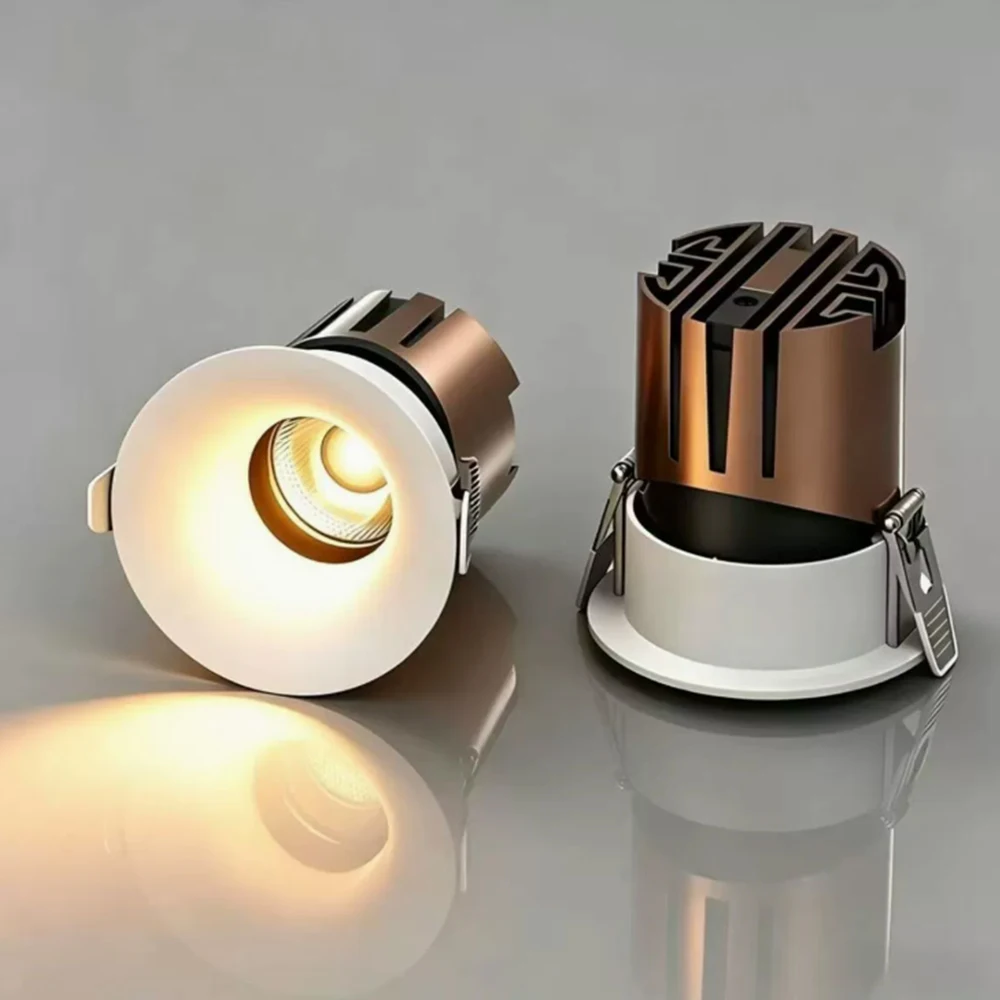 The Latest 2026 LED Borderless Curved Surface Spotlight, Embedded Anti Glare Ceiling Light, Suitable for Home Living Rooms, Shop