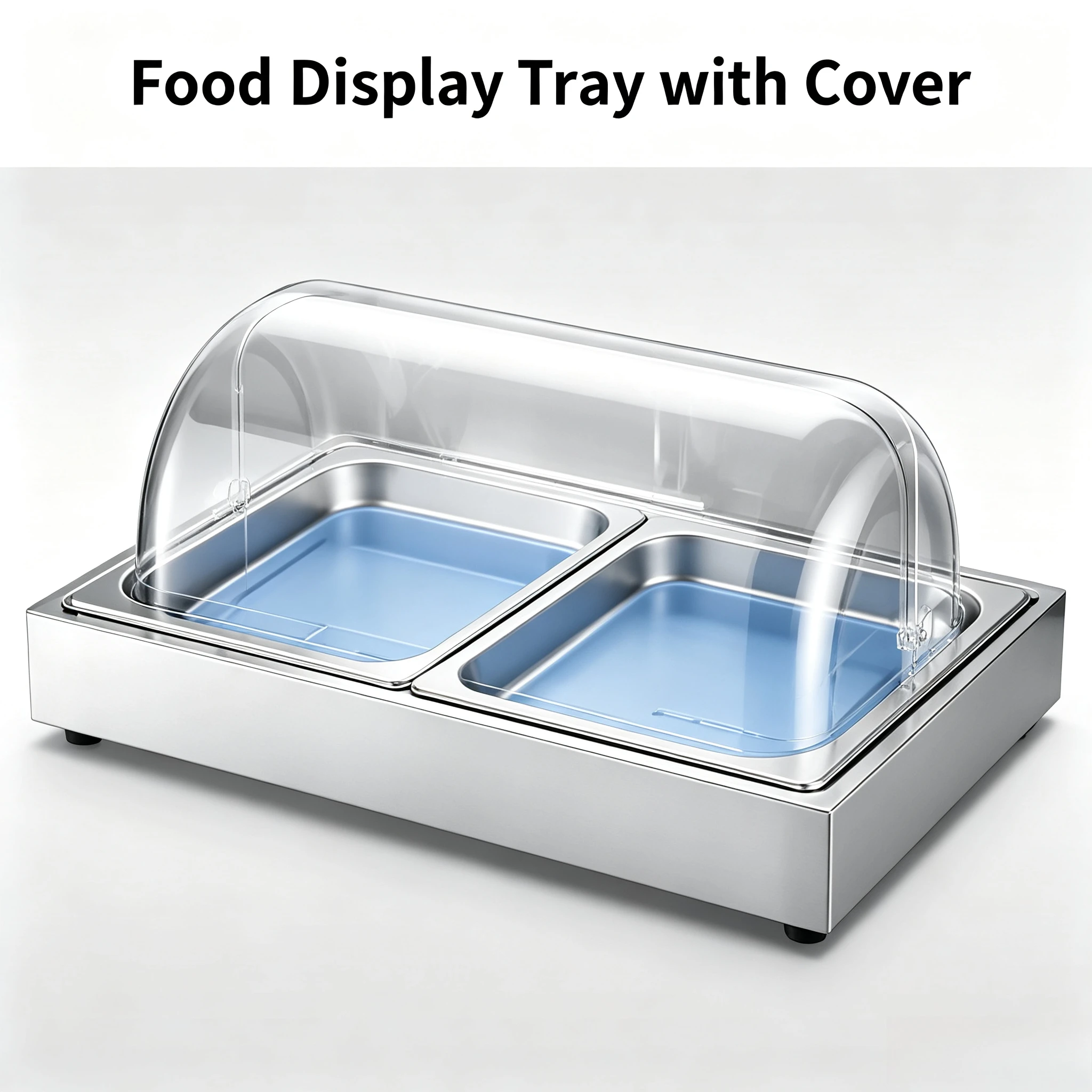 Commercial Chilled Food Display Table, Refrigerated Seafood Buffet Counter Fresh-Keeping Ice Table for Hotel Catering Restaurant