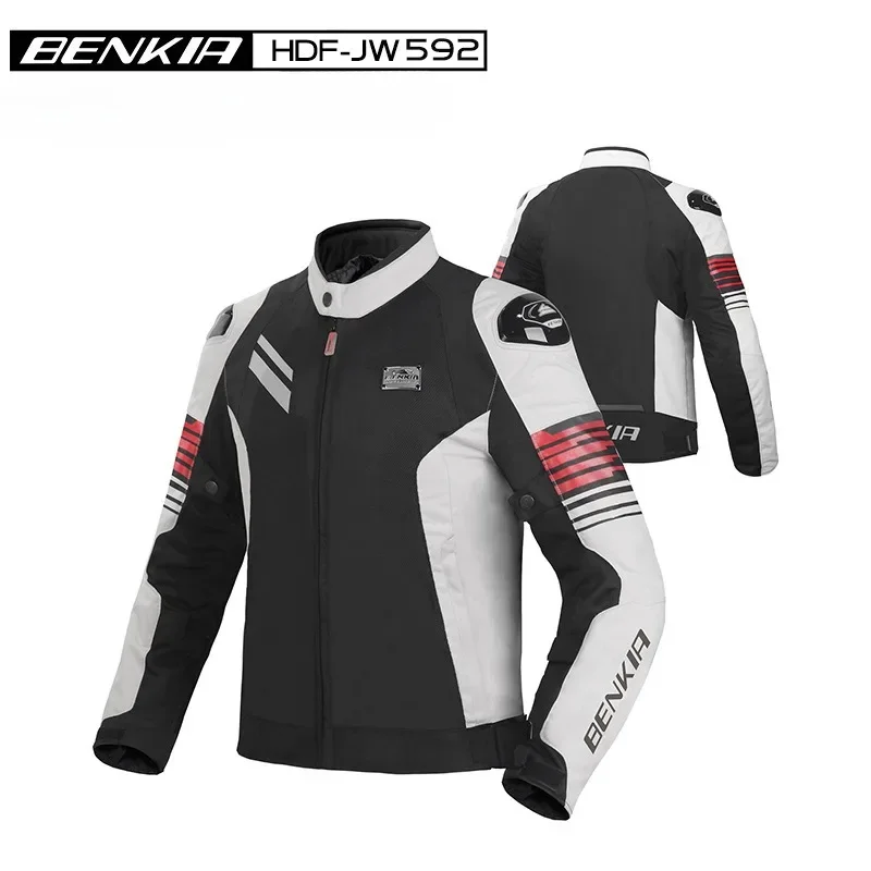 

BENKIA Summer Motorcyclist Jacket Men's Waterproof Racing Suit Spring Autumn Wear-resistant and Breathable Cycling Suit