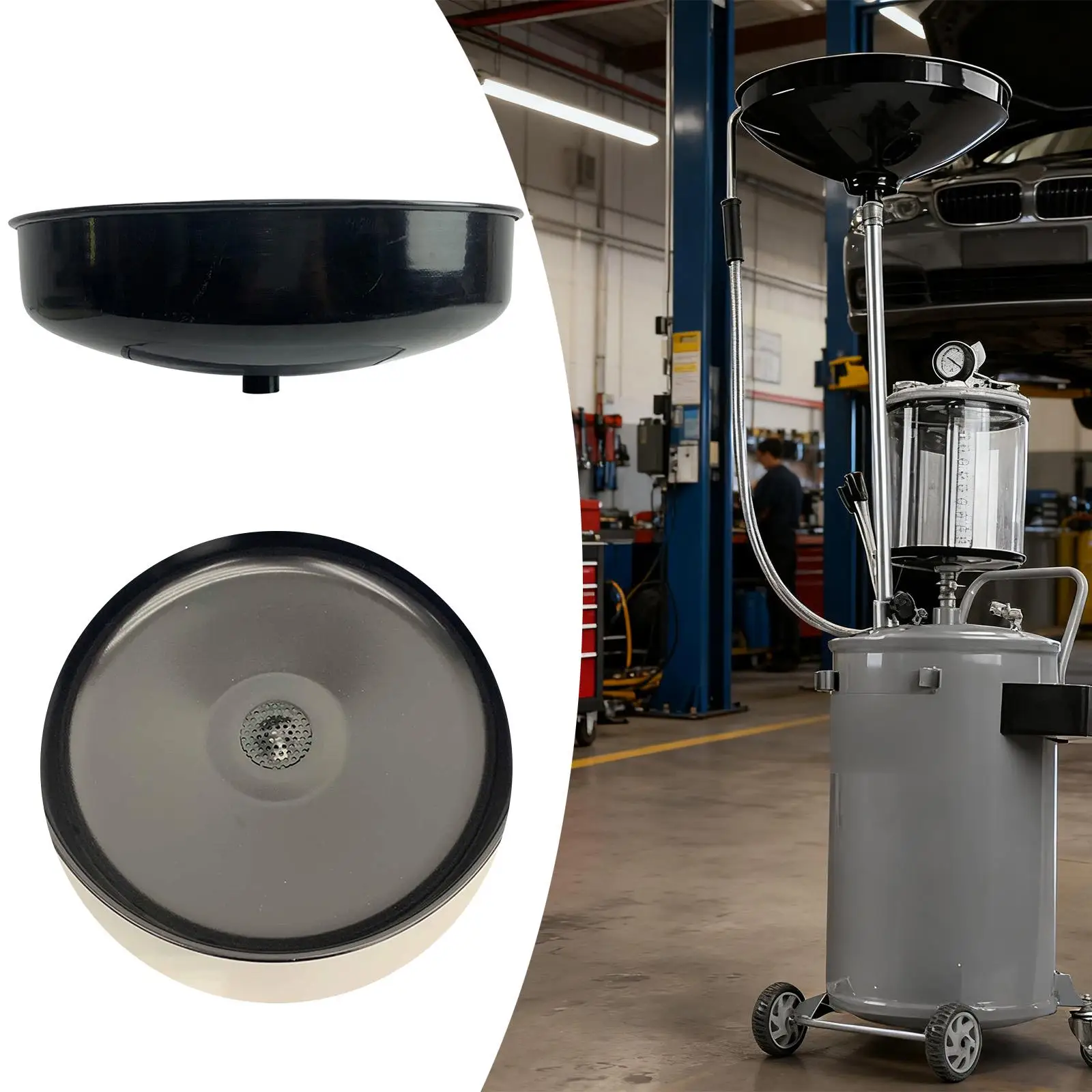 Oil Drain Pan Anti Splash Garage Tool Repairing Portable Avoids Spill Multifunction Maintenance Container Oil Catch Pan