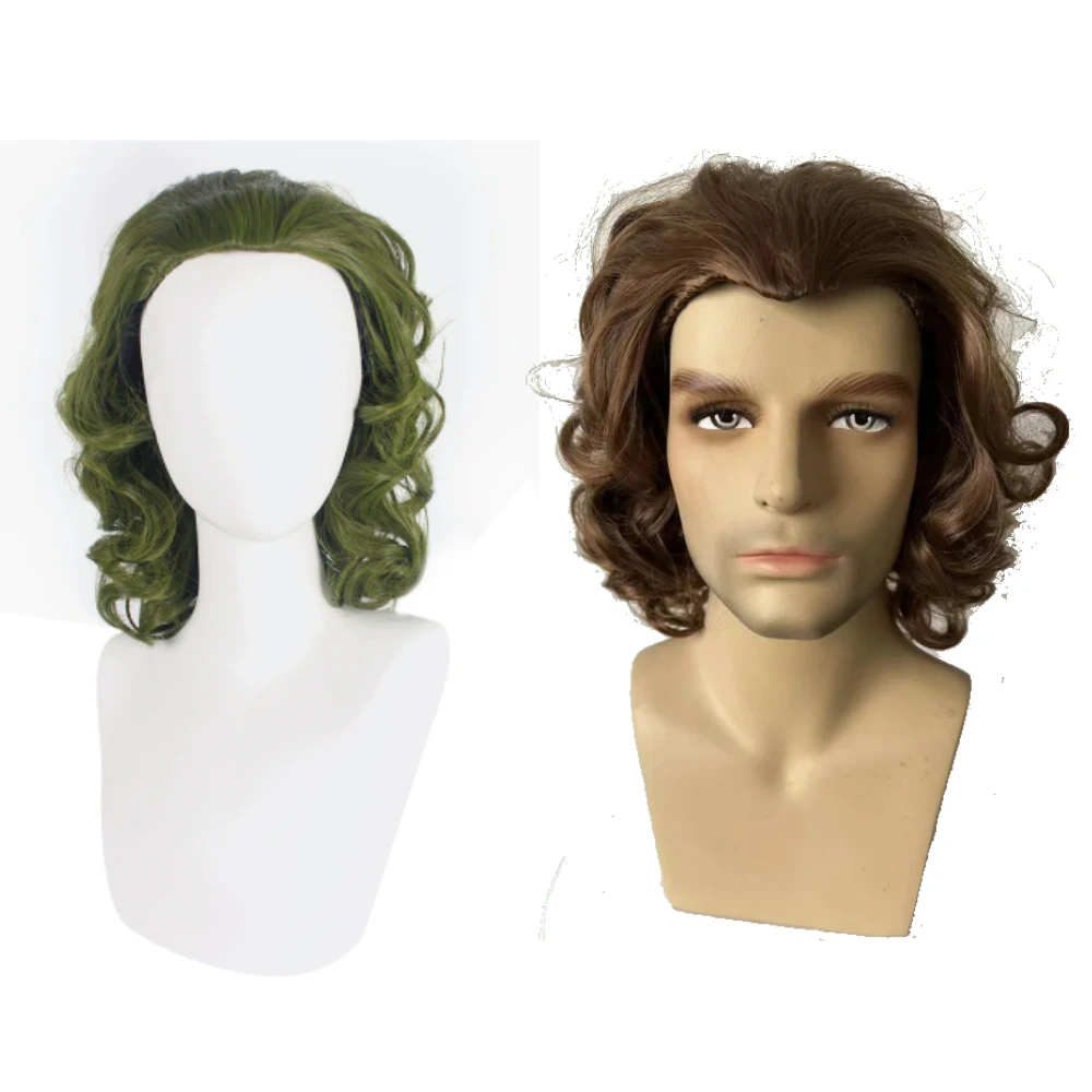 

Фильм Джокер Клоун Джокер Парик Косплей Костюм Хоакин Артур Флек Вьющиеся Зеленые Коричневые Термостойкие Парики из Синтетических Волос