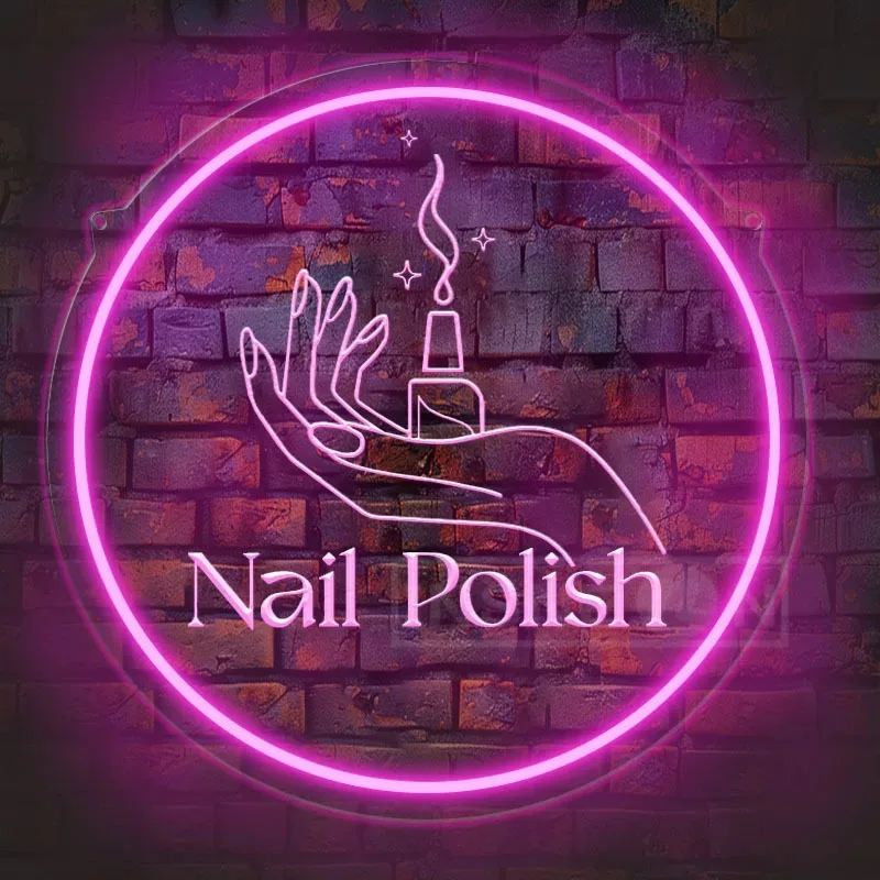 Custom Name Neon Sign for Nail Salon Multipurpose Wall Decor Hand Candle Design Barber Shops Beauty Salons Gift for Friends